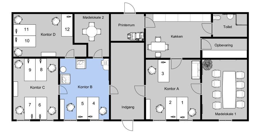 Plantegning kontor B